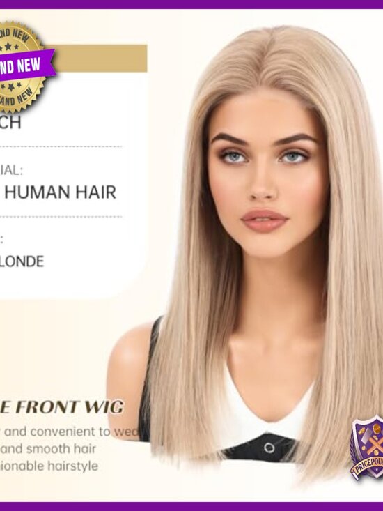 16 Inch Human Hair Wig with Silicone Pads, Glueless Lace Front main image 5